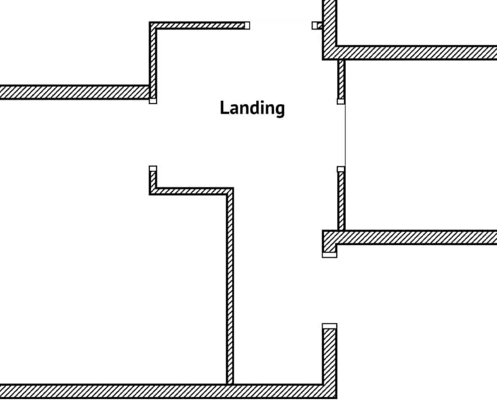 Typical landing floor plan for a 3-bedroom house