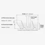 Royale Dual Purpose DIY Red Carpet Gripper Rods technical drawing and measurements