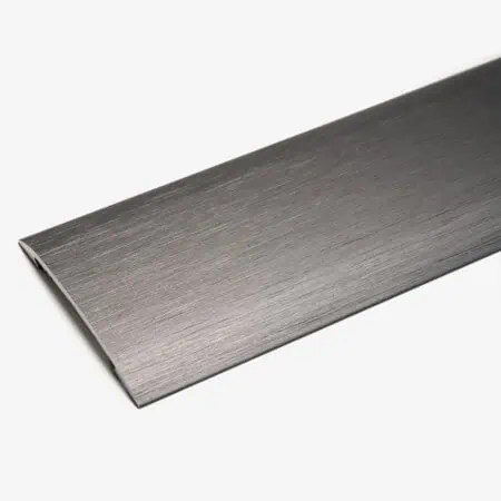 Metal Floor to Floor Door Stick Down Cover Strip in Brushed Pewter