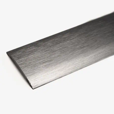 Metal Floor to Floor Door Stick Down Cover Strip in Brushed Steel Nickel