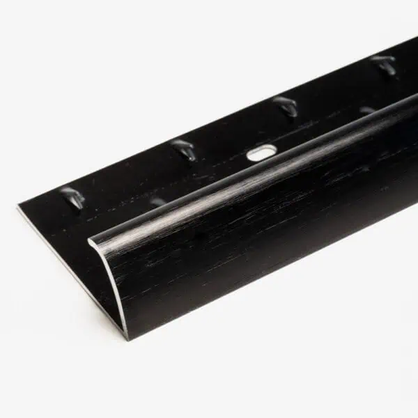 Metal Carpet to Vinyl/Laminate Door Threshold Strip with Single Edge in Brushed Black