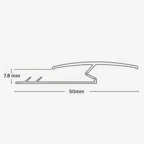 Metal Carpet to Laminate/Wood Flooring Door Threshold Strip with Single Edge in Brushed Steel Nickel - width and height profile