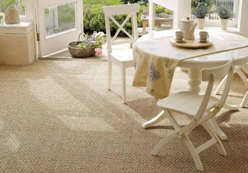 Sisal carpet installed using the double-stick method