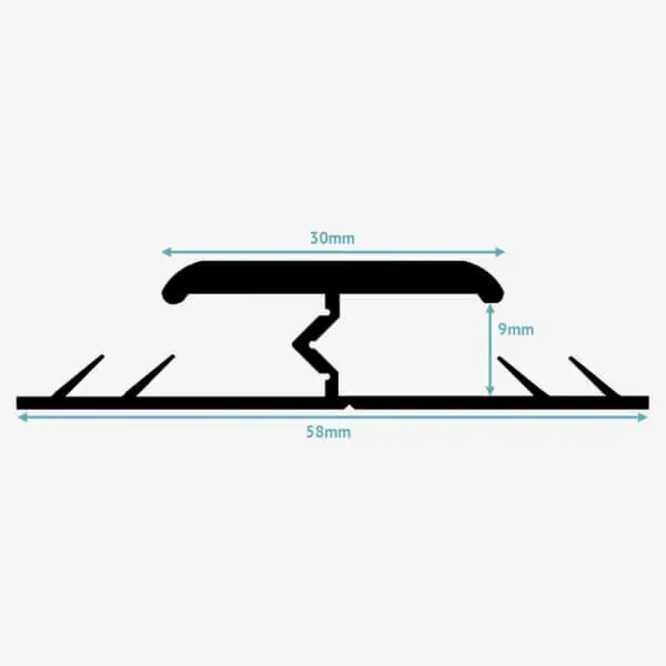 Stairrods Double Z 9 Premier Threshold Strip Technical Dimensions