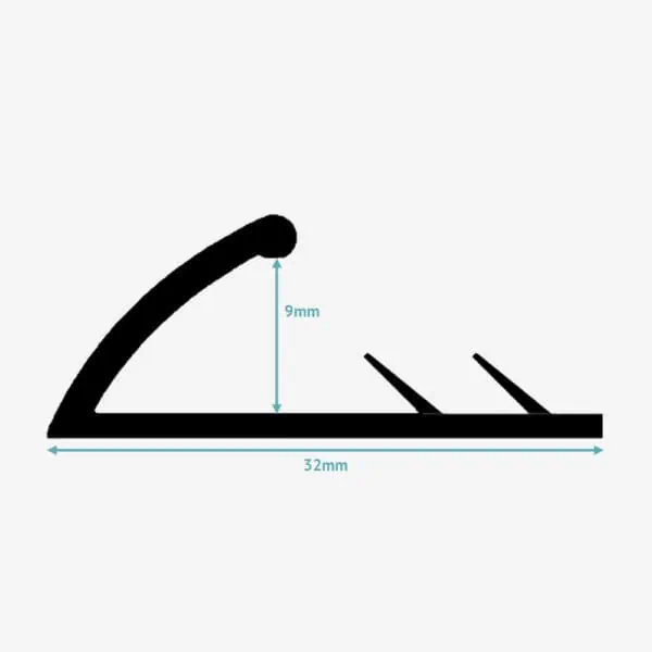 Stairrods Single 9 Premier Threshold Strip Technical Dimensions